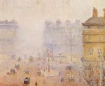 Писсарро Площадь Французского театра туман 1898г